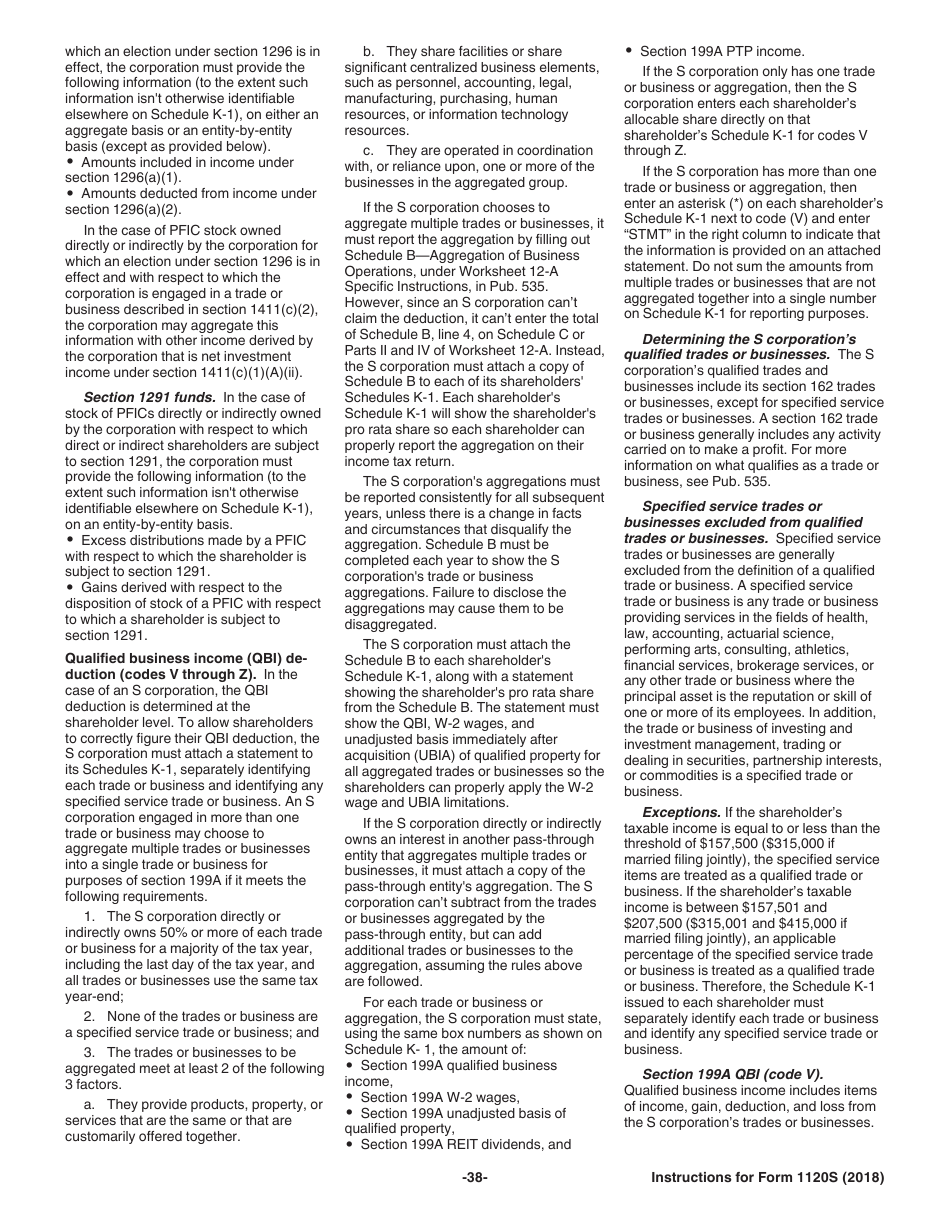 Instructions for IRS Form 1120S U.S. Income Tax Return for an S Corporation, Page 38