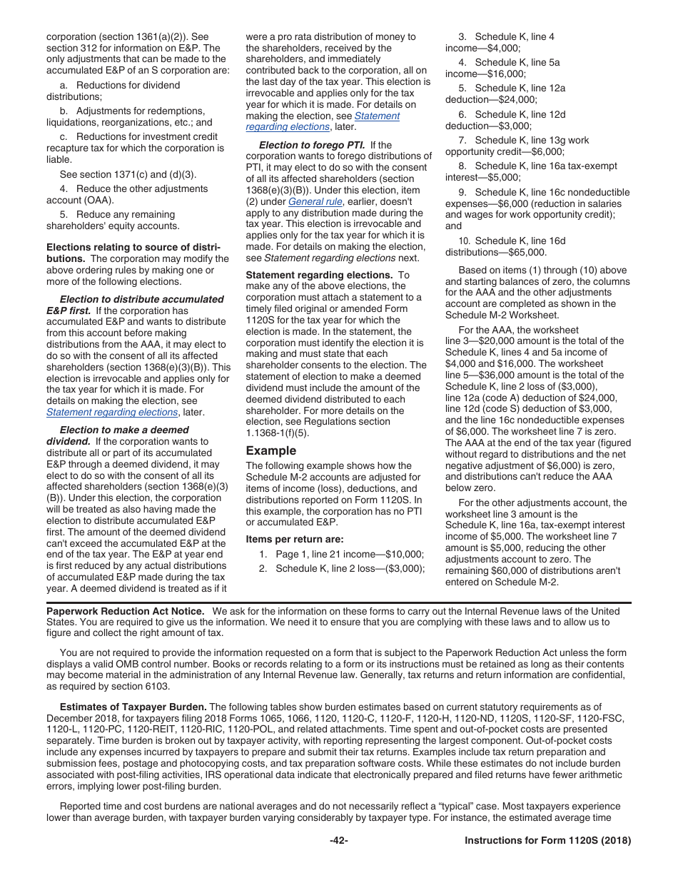 Instructions for IRS Form 1120S U.S. Income Tax Return for an S Corporation, Page 42