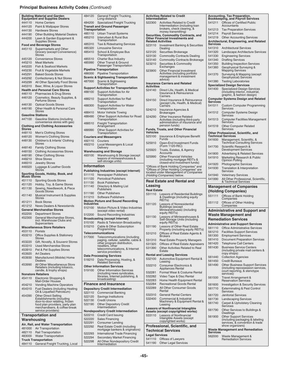 Instructions for IRS Form 1120S U.S. Income Tax Return for an S Corporation, Page 45