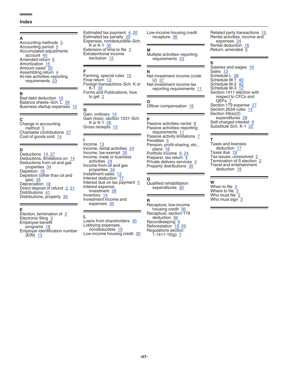 Instructions for IRS Form 1120S U.S. Income Tax Return for an S Corporation, Page 47