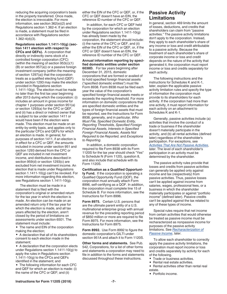 Instructions for IRS Form 1120S U.S. Income Tax Return for an S Corporation, Page 7