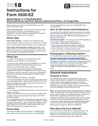 Document preview: Instructions for IRS Form 5500-EZ Annual Return of a One-Participant (Owners/Partners and Their Spouses) Retirement Plan or a Foreign Plan