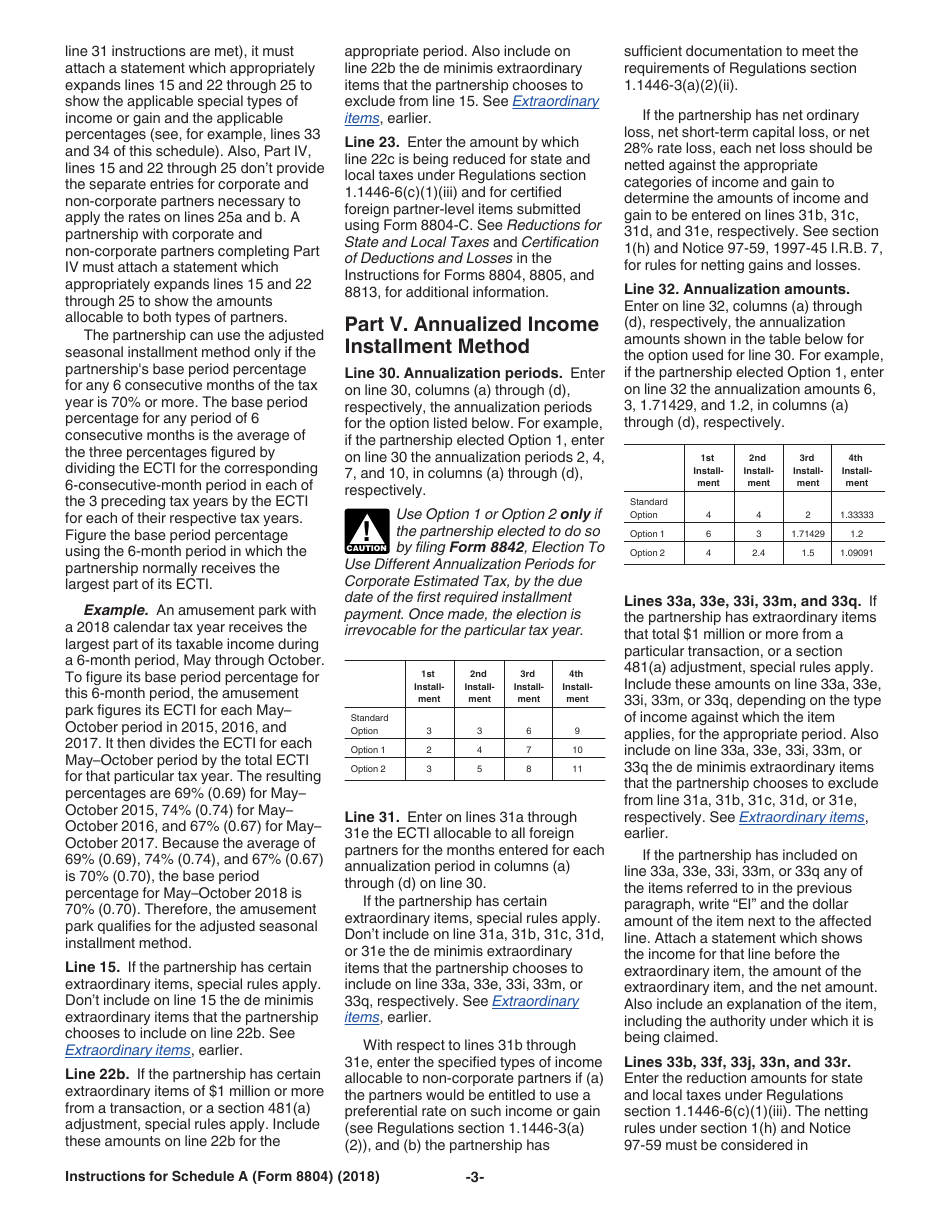 Instructions for IRS Form 8804 Schedule A Penalty for Underpayment of Estimated Section 1446 Tax for Partnerships, Page 3