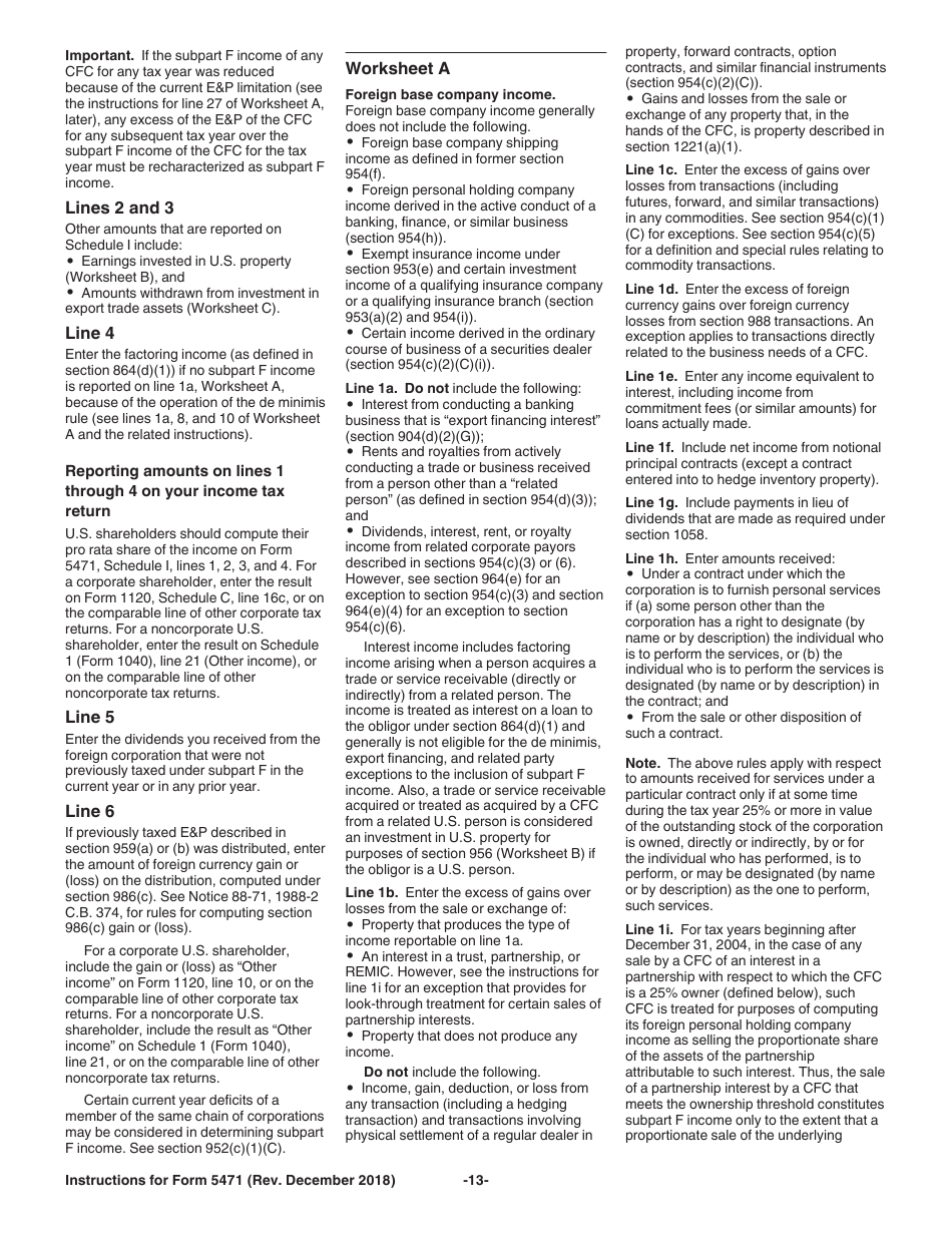 Instructions for IRS Form 5471 Information Return of U.S. Persons With Respect to Certain Foreign Corporations, Page 13