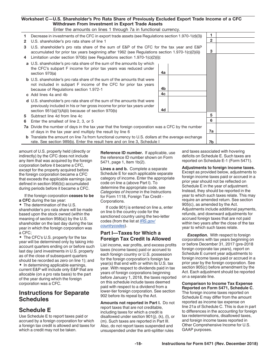 Instructions for IRS Form 5471 Information Return of U.S. Persons With Respect to Certain Foreign Corporations, Page 18