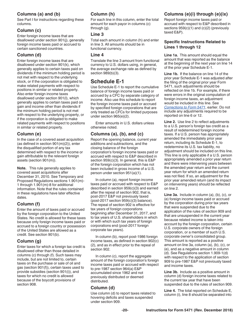 Instructions for IRS Form 5471 Information Return of U.S. Persons With Respect to Certain Foreign Corporations, Page 20