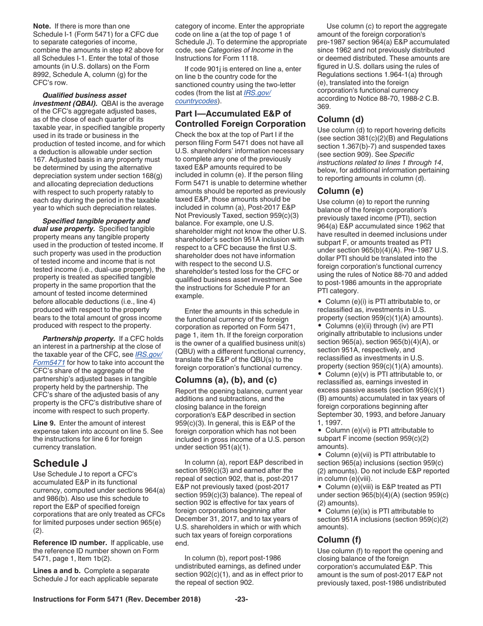 Instructions for IRS Form 5471 Information Return of U.S. Persons With Respect to Certain Foreign Corporations, Page 23