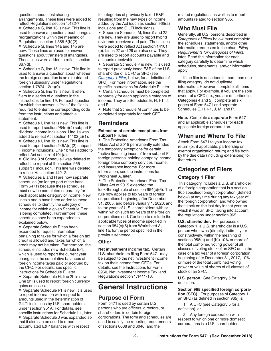 Instructions for IRS Form 5471 Information Return of U.S. Persons With Respect to Certain Foreign Corporations, Page 2