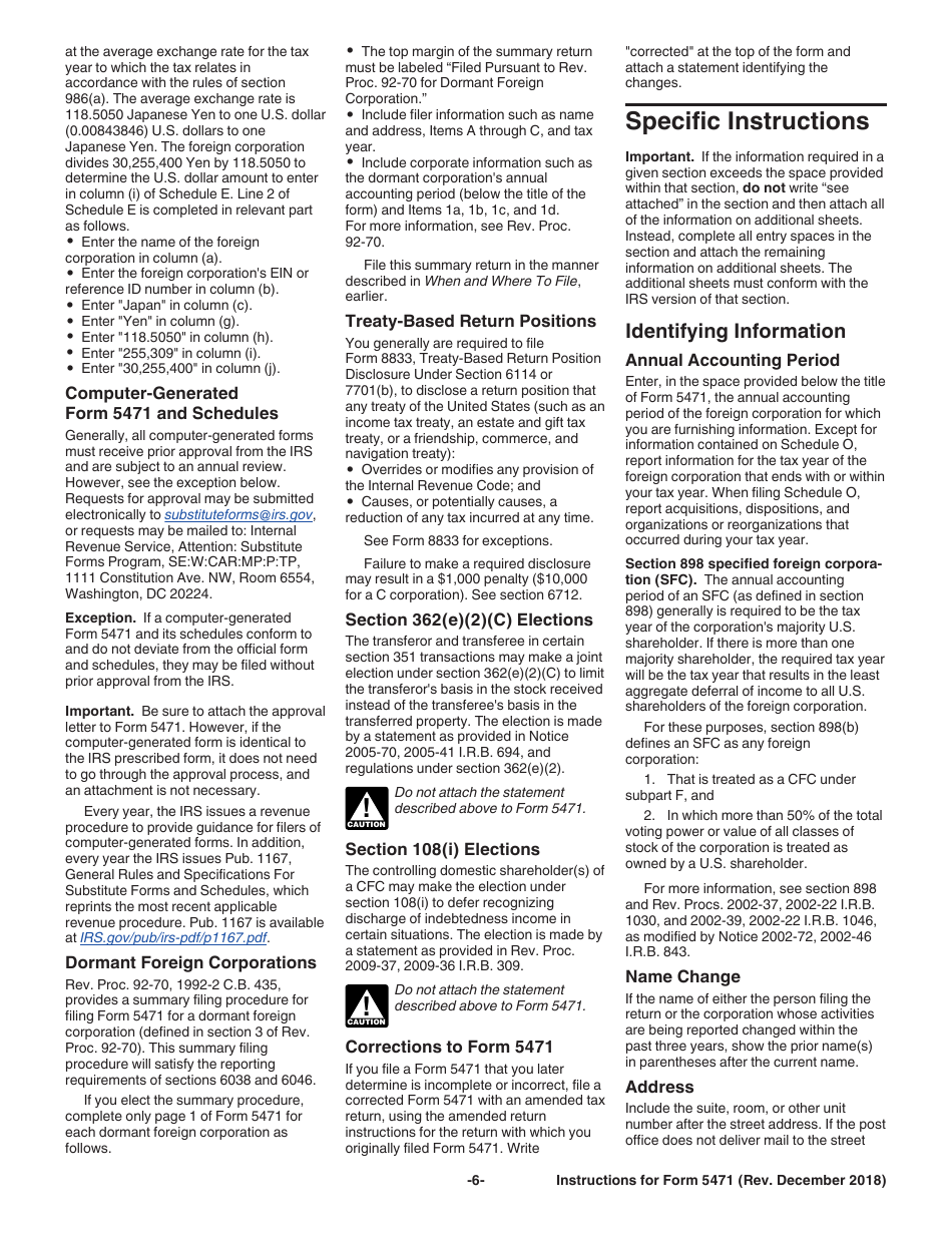 Instructions for IRS Form 5471 Information Return of U.S. Persons With Respect to Certain Foreign Corporations, Page 6