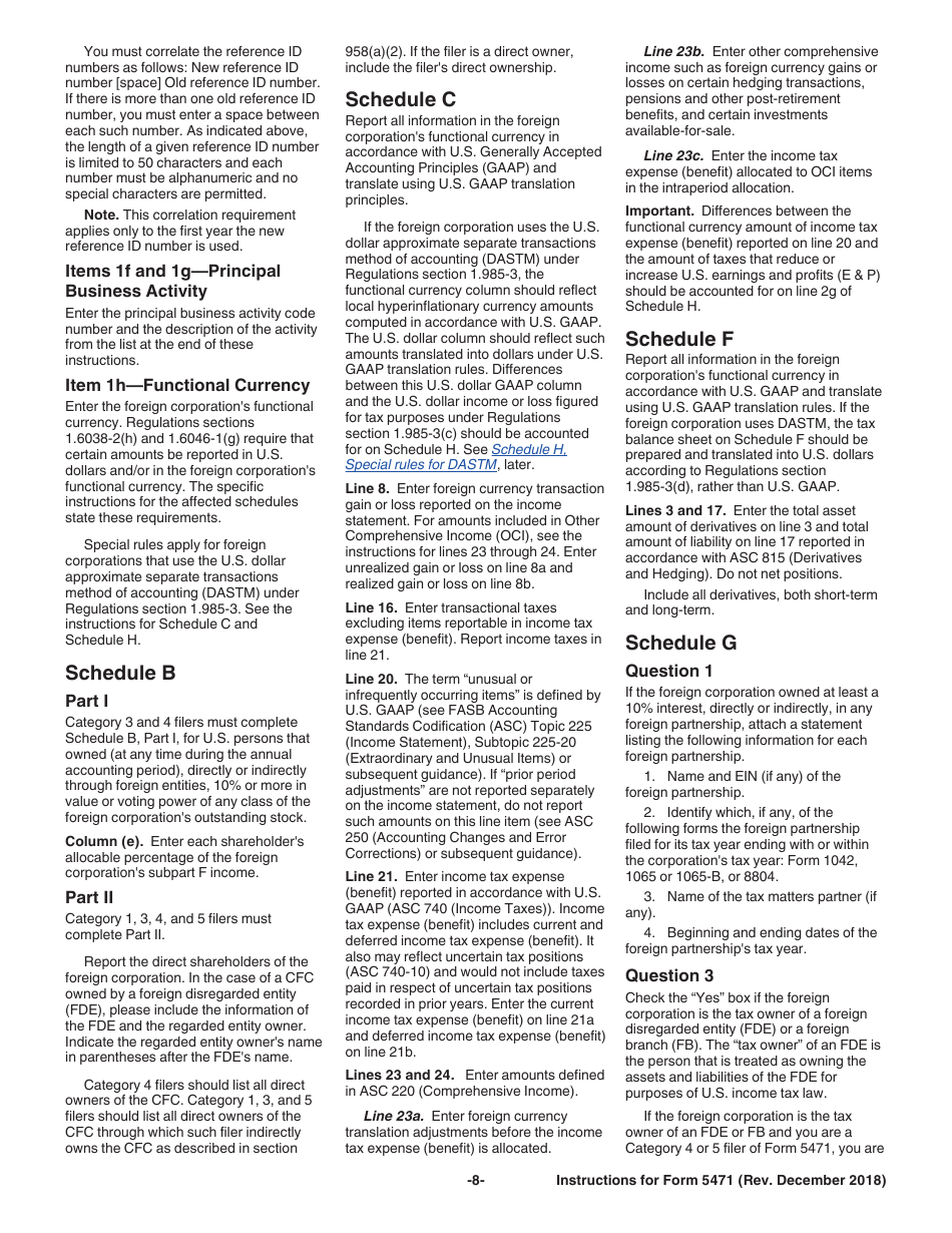 Instructions for IRS Form 5471 Information Return of U.S. Persons With Respect to Certain Foreign Corporations, Page 8