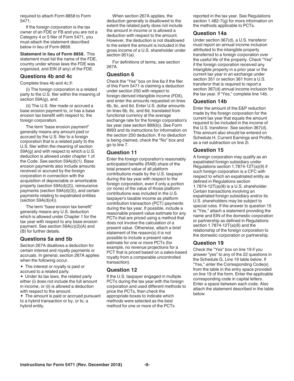 Instructions for IRS Form 5471 Information Return of U.S. Persons With Respect to Certain Foreign Corporations, Page 9