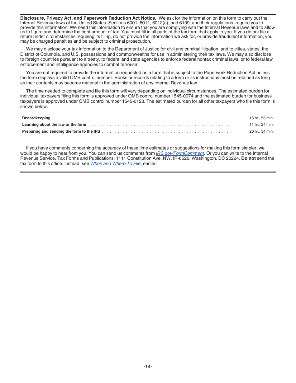Instructions for IRS Form 8621 Information Return by a Shareholder of a Passive Foreign Investment Company or Qualified Electing Fund, Page 14