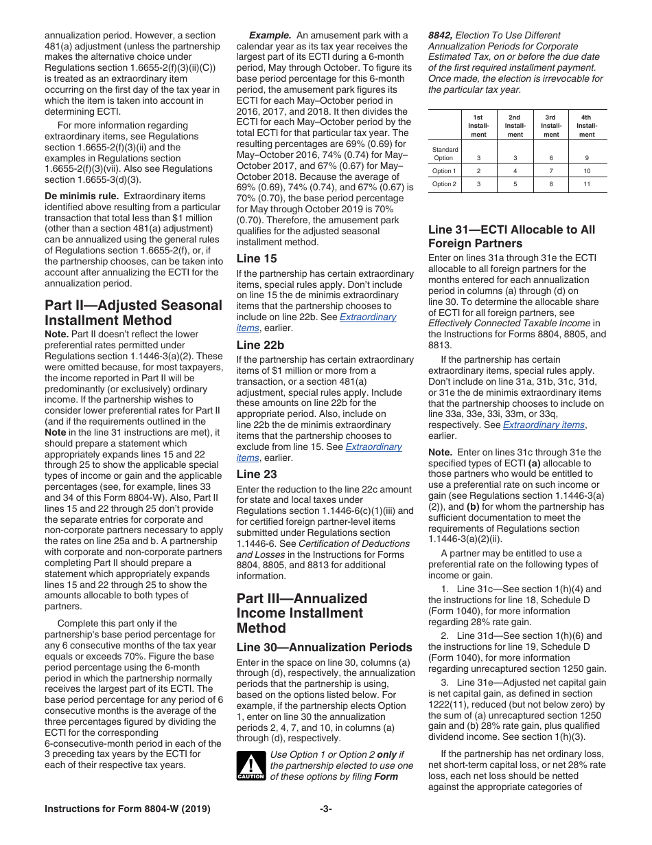 Instructions for IRS Form 8804-W Installment Payments of Section 1446 Tax for Partnerships, Page 3