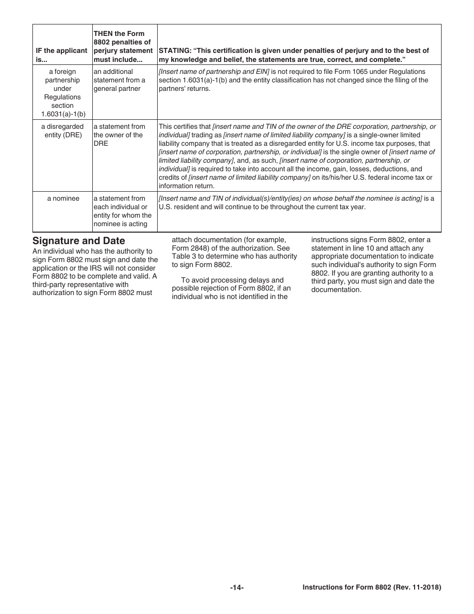 Instructions for IRS Form 8802 Application for United States Residency Certification, Page 14