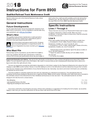 Document preview: Instructions for IRS Form 8900 Qualified Railroad Track Maintenance Credit
