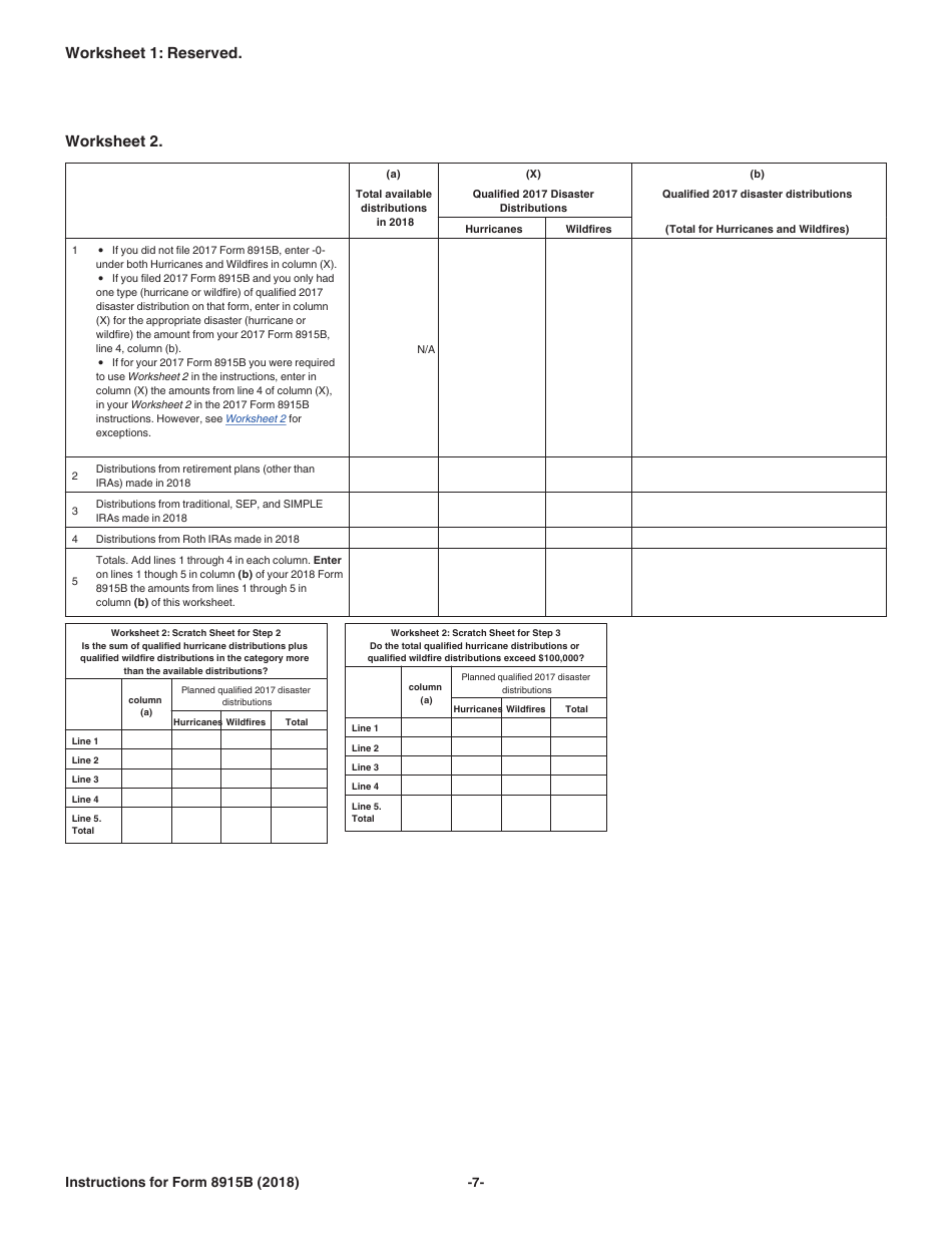 Download Instructions for IRS Form 8915B Qualified 2017 Disaster ...