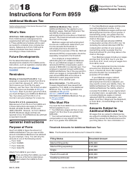 Document preview: Instructions for IRS Form 8959 Additional Medicare Tax