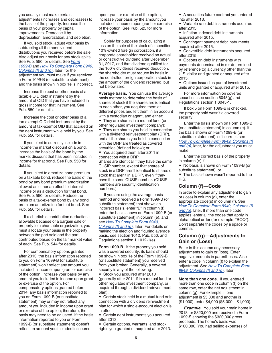 Instructions for IRS Form 8949 Sales and Other Dispositions of Capital Assets, Page 6