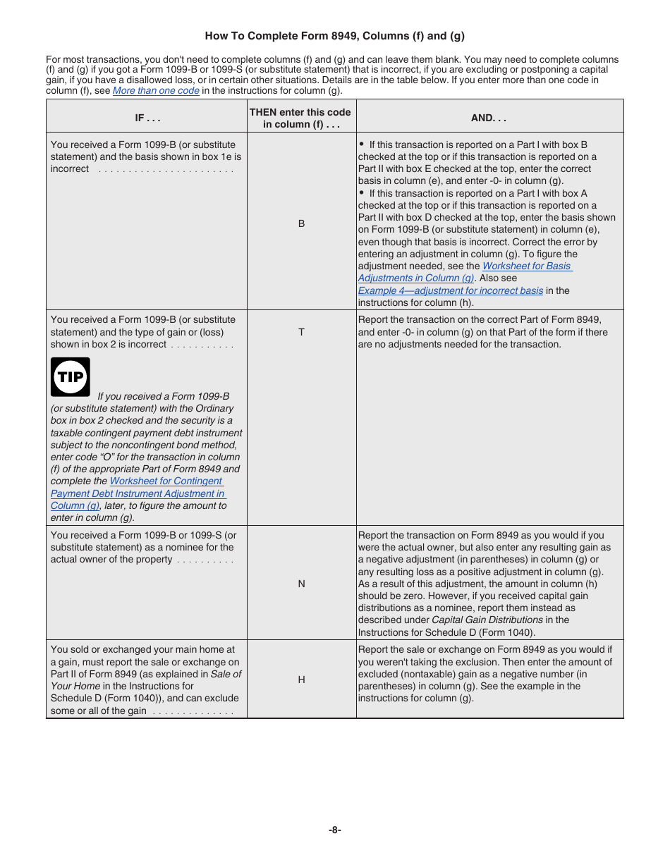 Instructions for IRS Form 8949 Sales and Other Dispositions of Capital Assets, Page 8
