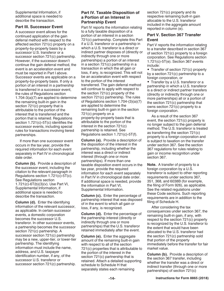 Instructions for IRS Form 8865 Return of U.S. Persons With Respect to Certain Foreign Partnerships, Page 14