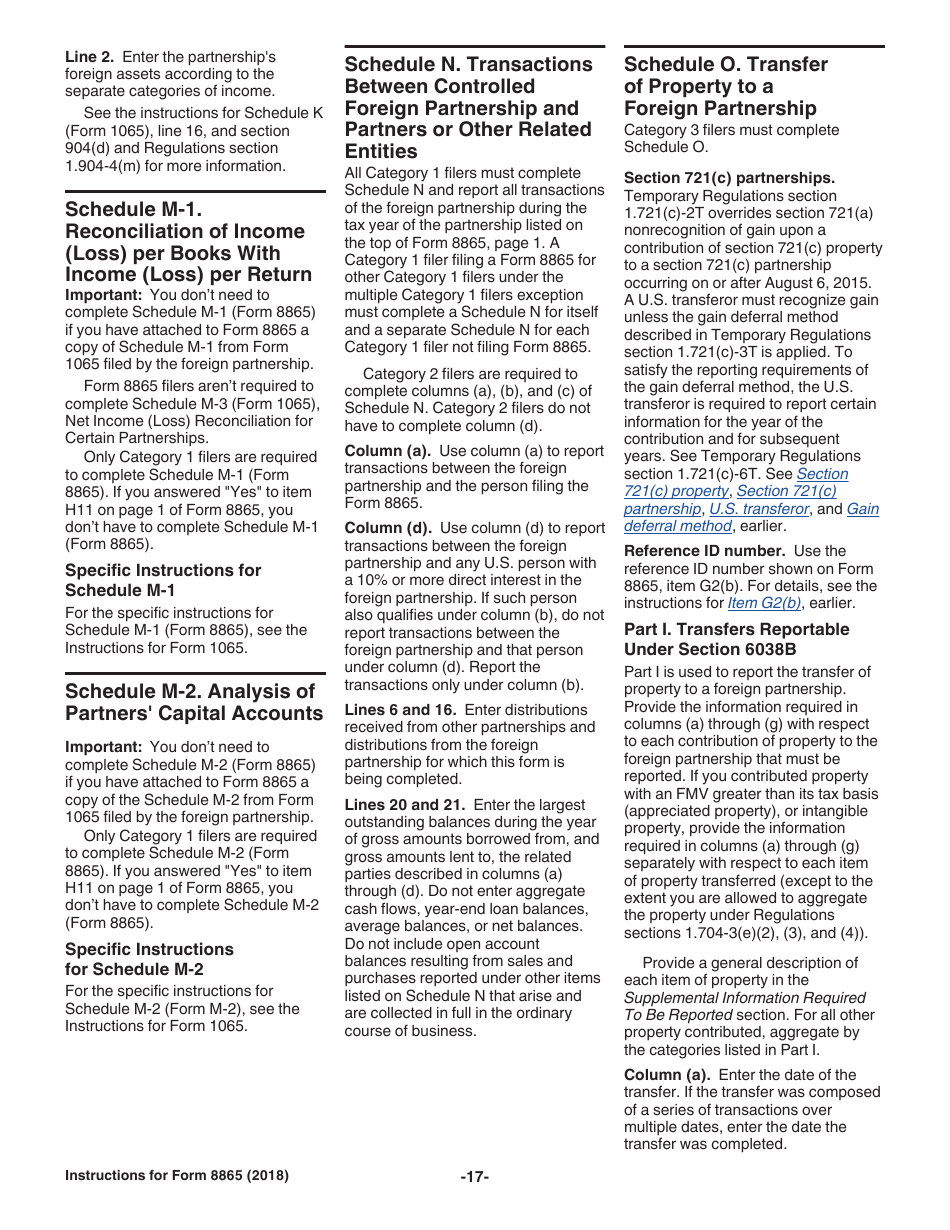 Instructions for IRS Form 8865 Return of U.S. Persons With Respect to Certain Foreign Partnerships, Page 17