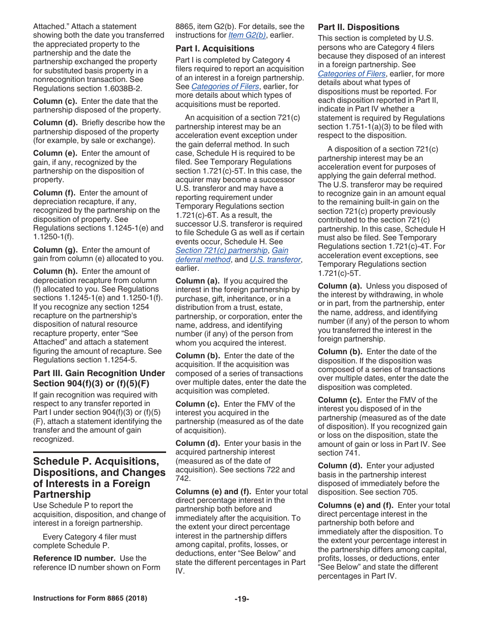 Instructions for IRS Form 8865 Return of U.S. Persons With Respect to Certain Foreign Partnerships, Page 19