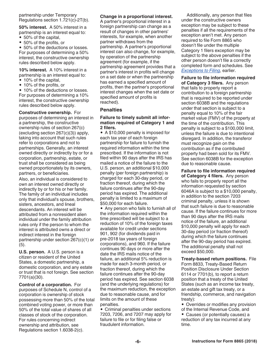 Instructions for IRS Form 8865 Return of U.S. Persons With Respect to Certain Foreign Partnerships, Page 6
