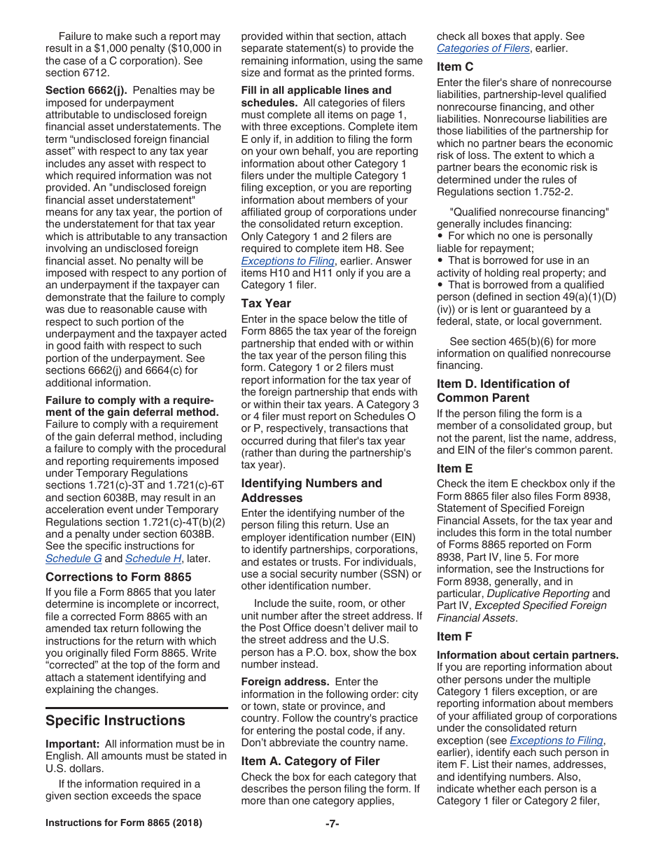 Instructions for IRS Form 8865 Return of U.S. Persons With Respect to Certain Foreign Partnerships, Page 7