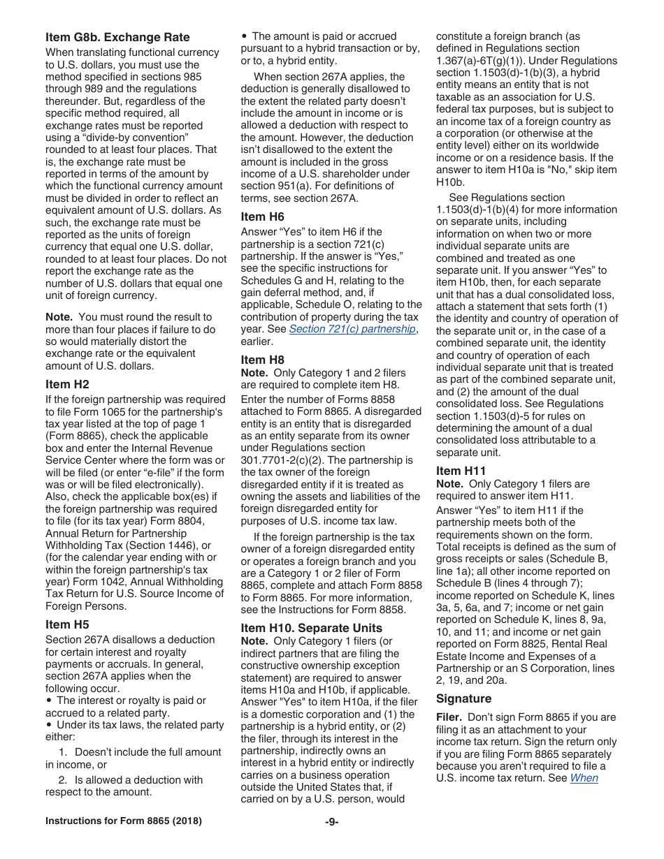 Instructions for IRS Form 8865 Return of U.S. Persons With Respect to Certain Foreign Partnerships, Page 9