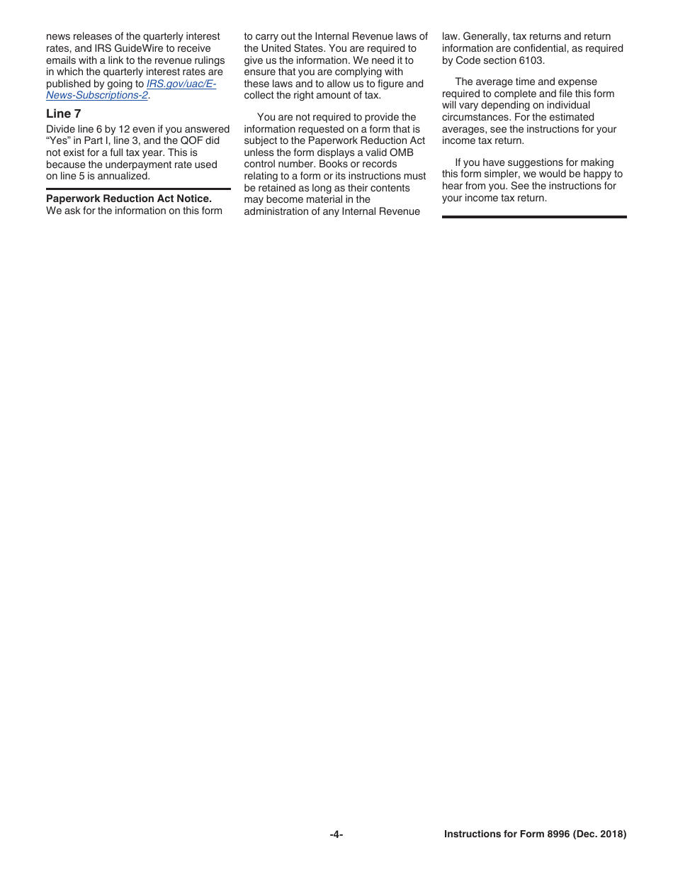 Instructions for IRS Form 8996 Qualified Opportunity Fund, Page 4