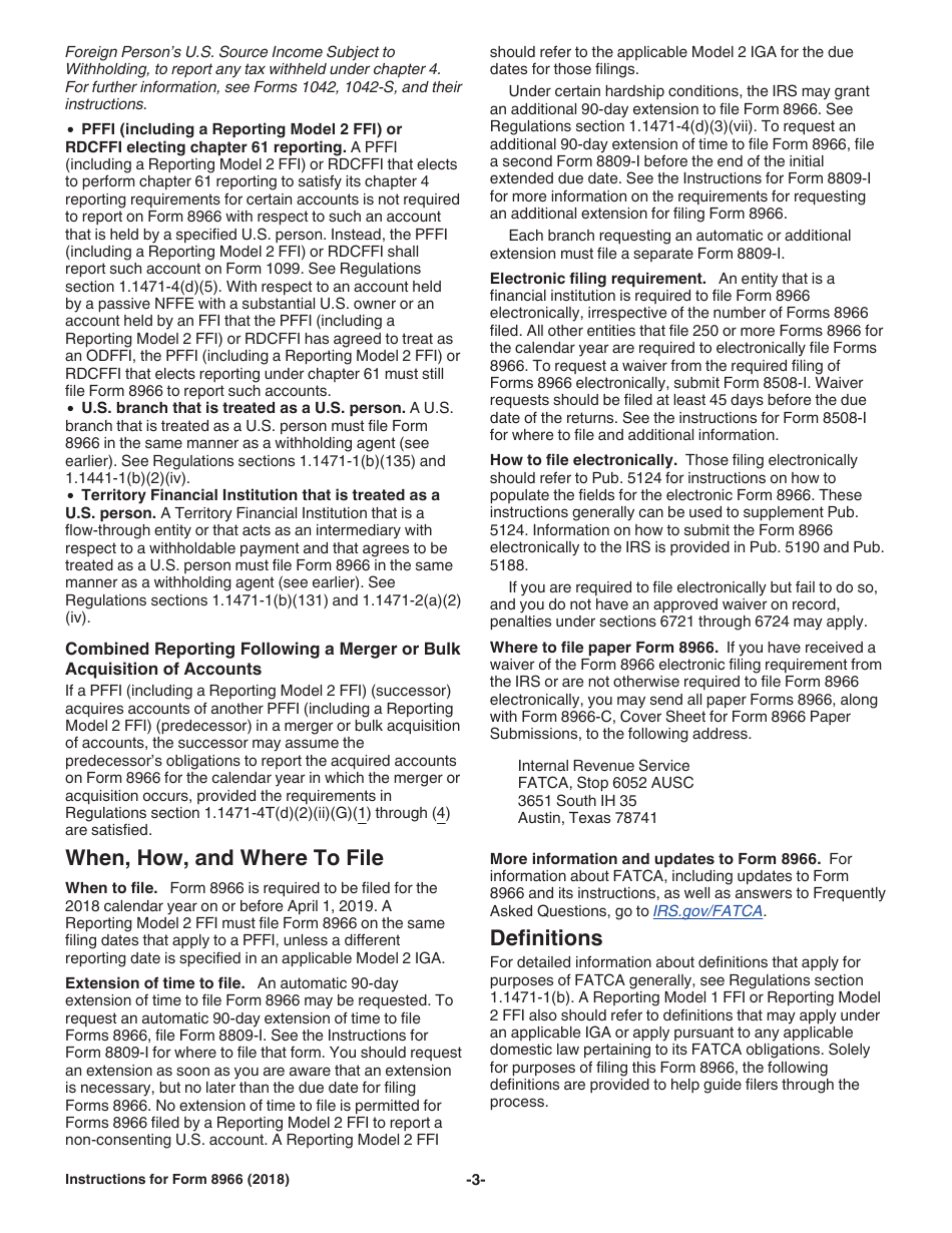 Instructions for IRS Form 8966 Fatca Report, Page 3