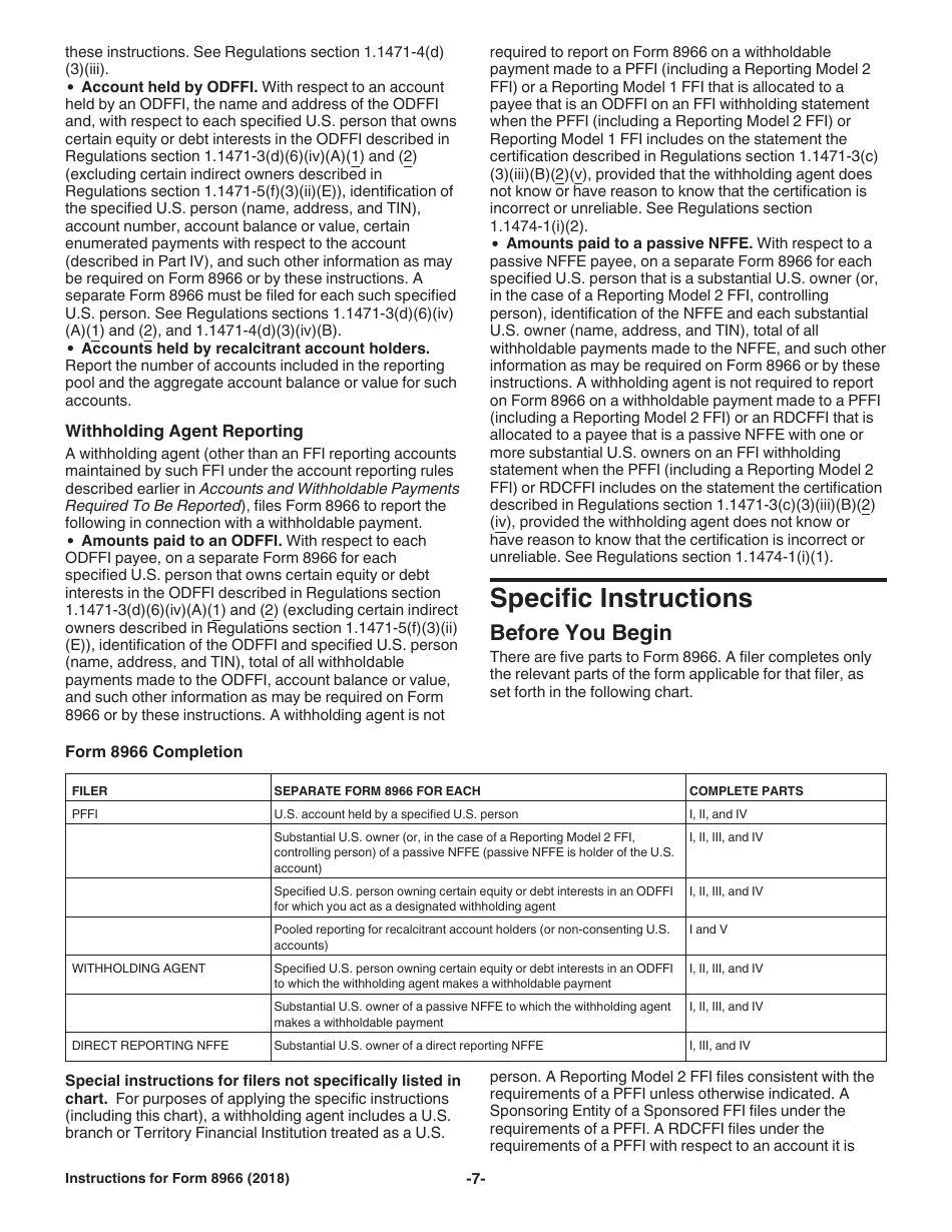 Instructions for IRS Form 8966 Fatca Report, Page 7