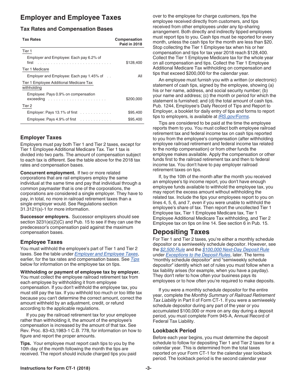 Instructions for IRS Form CT-1 Employers Annual Railroad Retirement Tax Return, Page 3