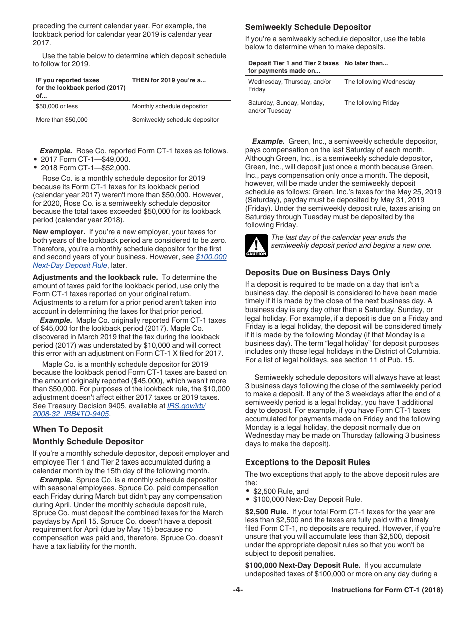Instructions for IRS Form CT-1 Employers Annual Railroad Retirement Tax Return, Page 4