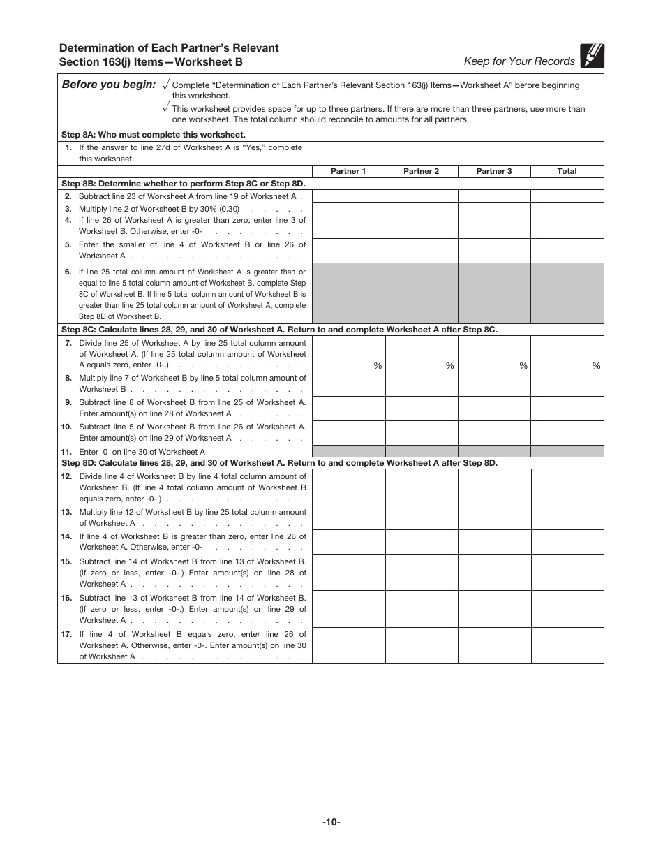 Instructions for IRS Form 8990 Limitation on Business Interest Expense Under Section 163(J), Page 10