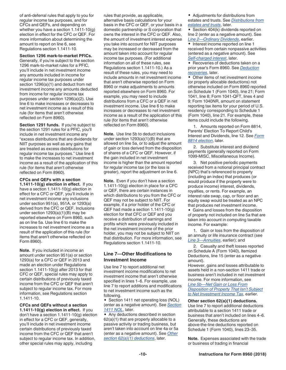 Instructions for IRS Form 8960 Net Investment Income Tax - Individuals, Estates, and Trusts, Page 10