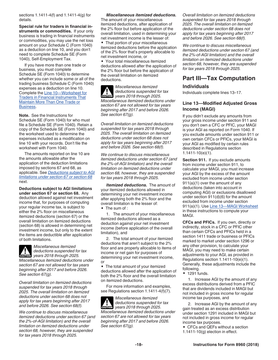 Instructions for IRS Form 8960 Net Investment Income Tax - Individuals, Estates, and Trusts, Page 18