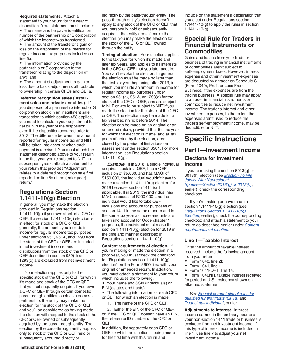 Instructions for IRS Form 8960 Net Investment Income Tax - Individuals, Estates, and Trusts, Page 5