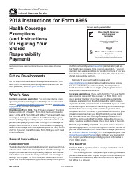 Document preview: Instructions for IRS Form 8965 Health Coverage Exemptions (And Instructions for Figuring Your Shared Responsibility Payment)
