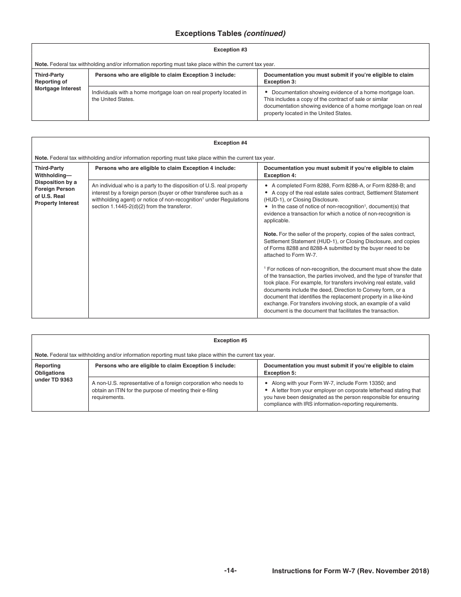 Instructions for IRS Form W-7 Application for IRS Individual Taxpayer Identification Number, Page 14