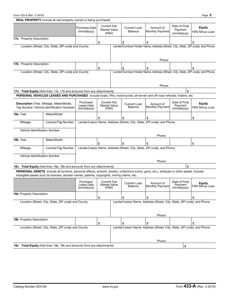 IRS Form 433-A - Fill Out, Sign Online and Download Fillable PDF ...