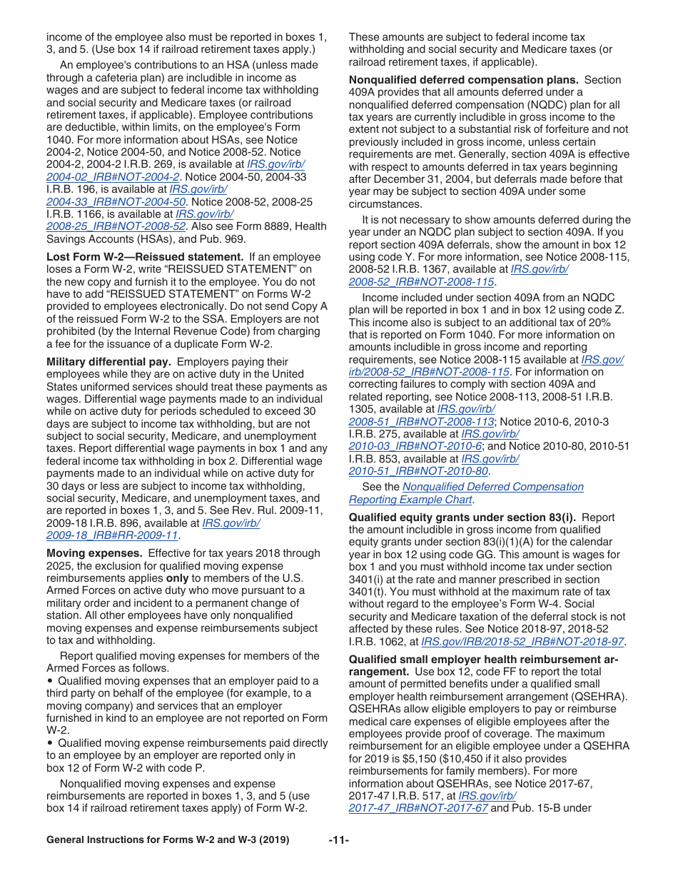 Instructions for IRS Form W-2, W-3, Page 11
