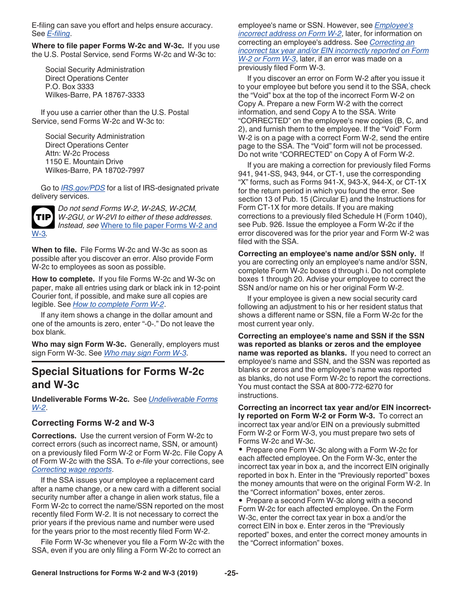 Instructions for IRS Form W-2, W-3, Page 25