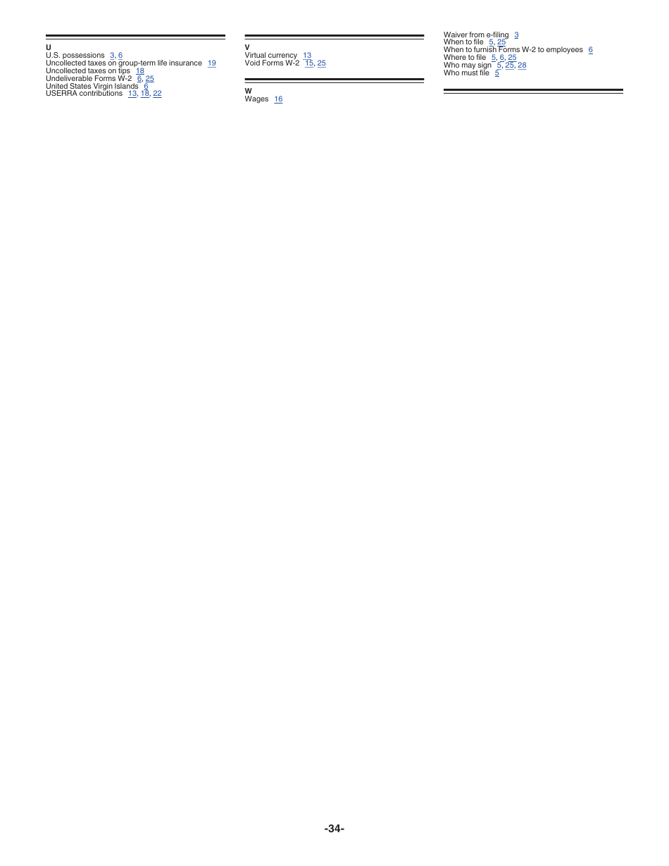 Instructions for IRS Form W-2, W-3, Page 34