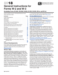 Document preview: Instructions for IRS Form W-2, W-3