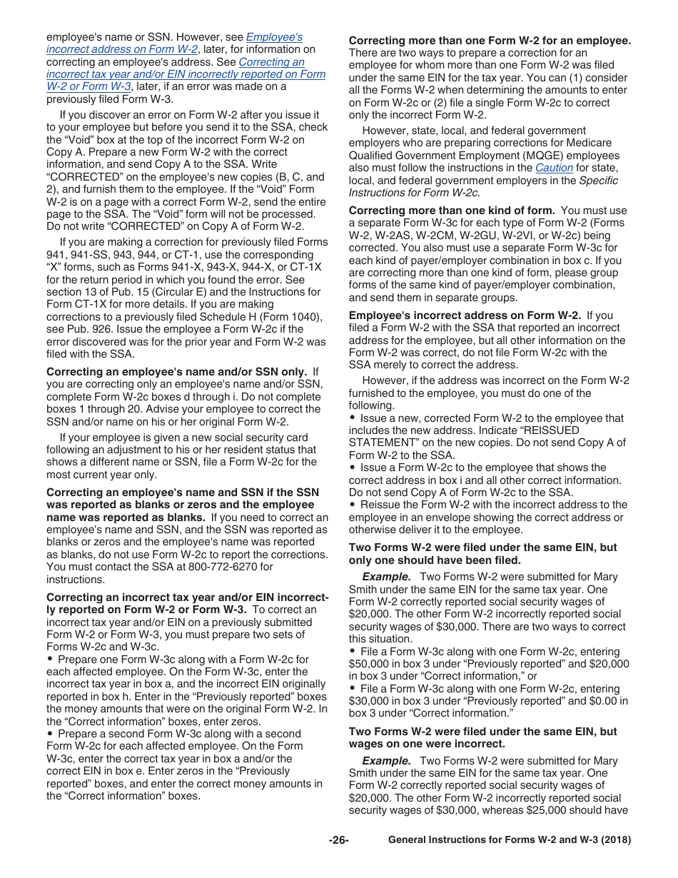 Instructions for IRS Form W-2, W-3, Page 26