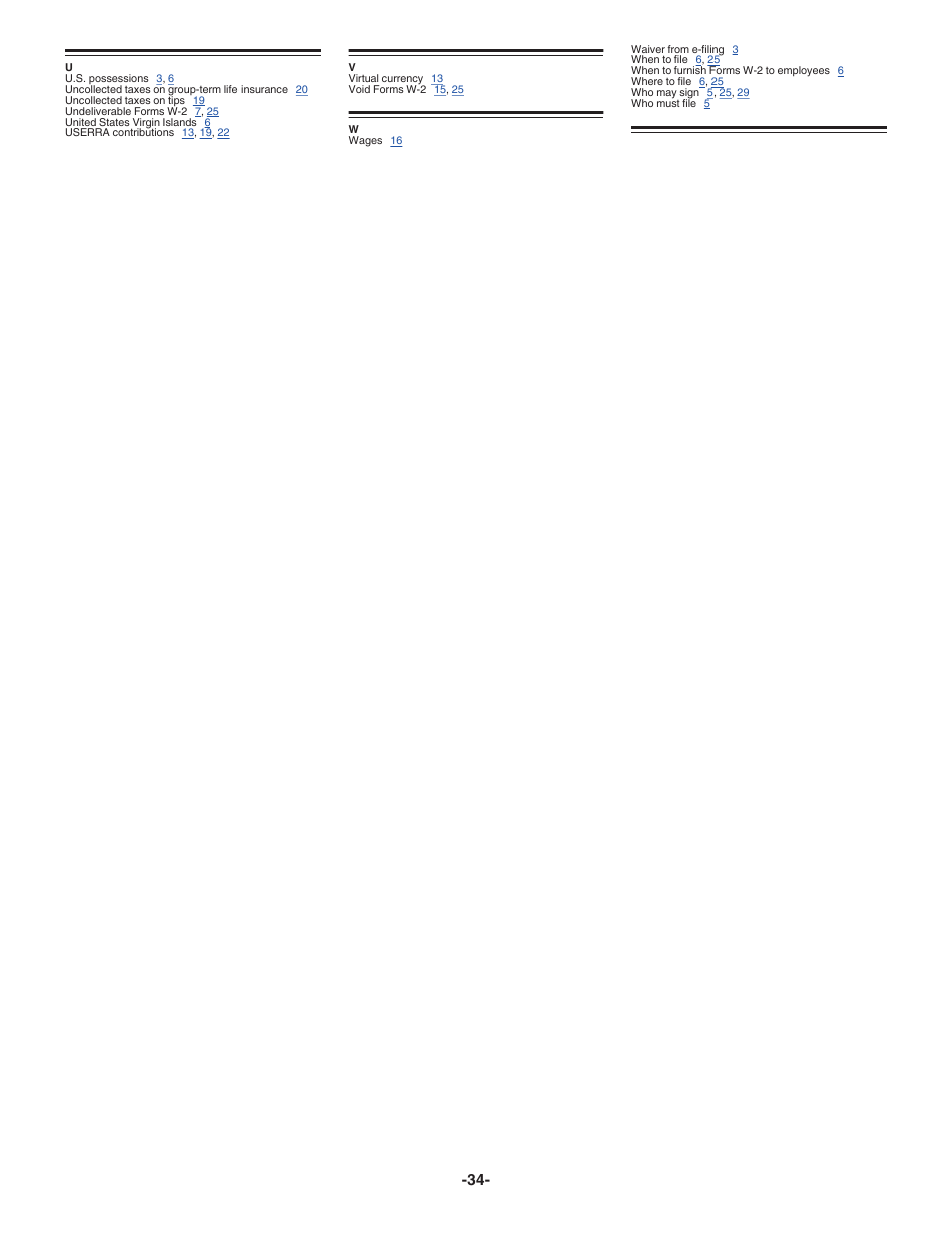 Instructions for IRS Form W-2, W-3, Page 34