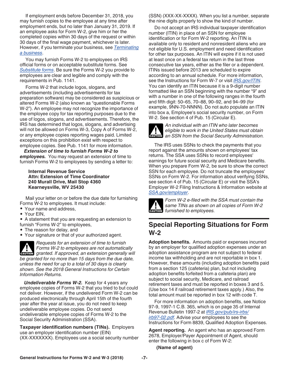 Instructions for IRS Form W-2, W-3, Page 7