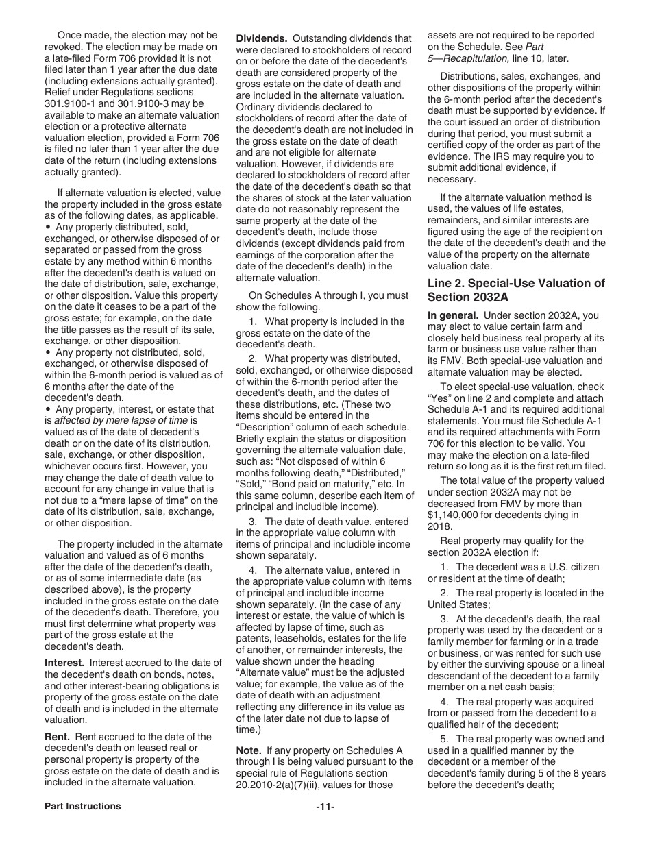 Instructions for IRS Form 706 United States Estate (And Generation-Skipping Transfer) Tax Return, Page 11