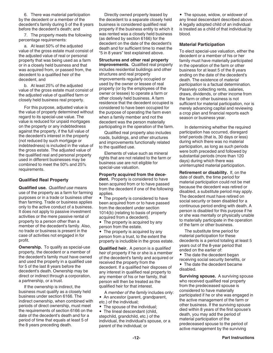 Instructions for IRS Form 706 United States Estate (And Generation-Skipping Transfer) Tax Return, Page 12
